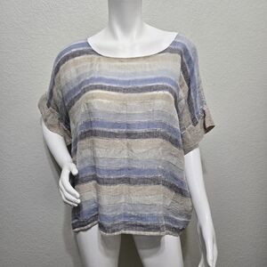 Eterea Striped Linen Oversized Top Size L